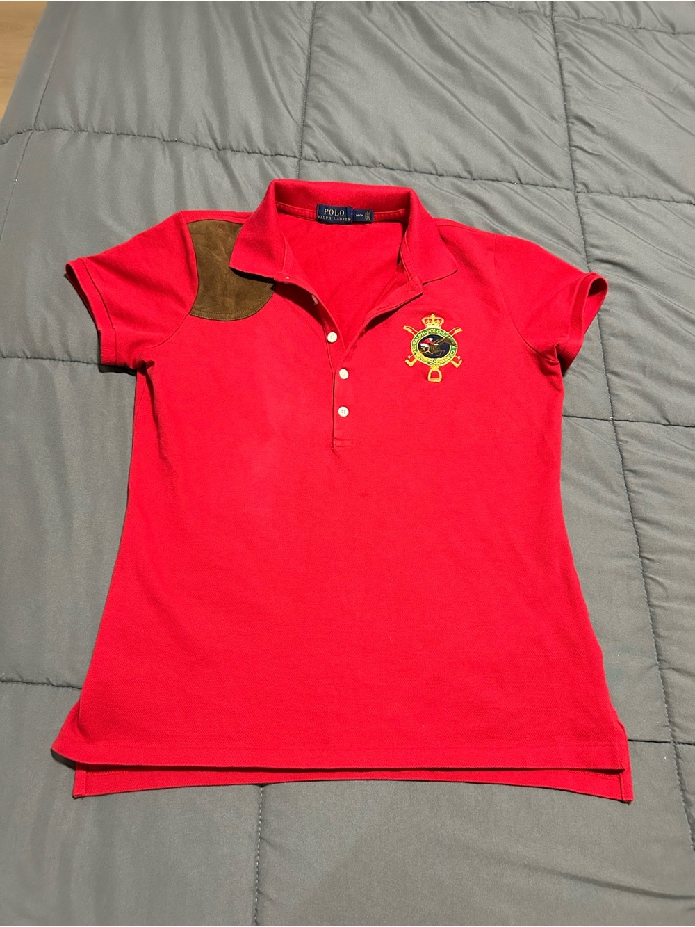 Polo by Ralph Lauren Red Girls' Polo Shirt with Embroidered Crest. Runs Small